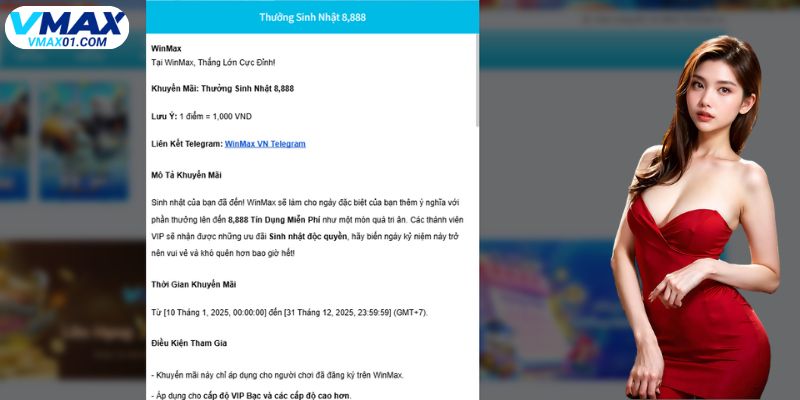 Ưu đãi mừng sinh nhạt thành viên tại Vmax Ưu đãi mừng sinh nhạt thành viên tại Vmax