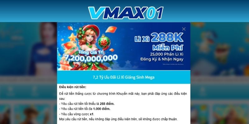 Điều kiện nhận thưởng giáng sinh Mega Điều kiện nhận thưởng giáng sinh Mega